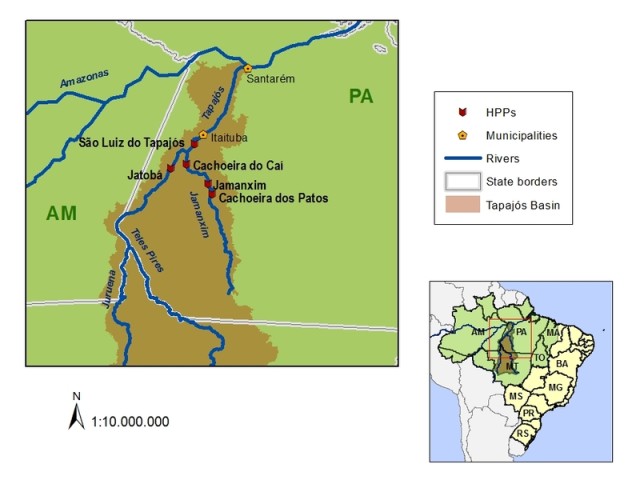 Carte de la rivière Tapajos