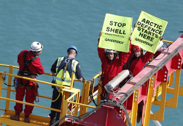 Actor Lucy Lawless and five Greenpeace activists are arrested by police on top of the derrick of an Arctic-bound Shell- contracted drillship in Port Taranaki, New Zealand. The arrest ends their occupation of the Noble Discoverer which lasted 77 hours. The Shell contracted drillship is heading to the Arctic to start drilling for oil. Shell is positioning itself to be at the head of an oil-rush into the Arctic, in expectation that climate change will continue to drive up the average Arctic summer ice melt, and so make drilling in the region easier. Oil spills are virtually impossible to clean up in Arctic conditions.