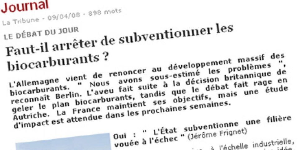 L'incorporation massive à l'échelle industrielle des agrocarburants est une in