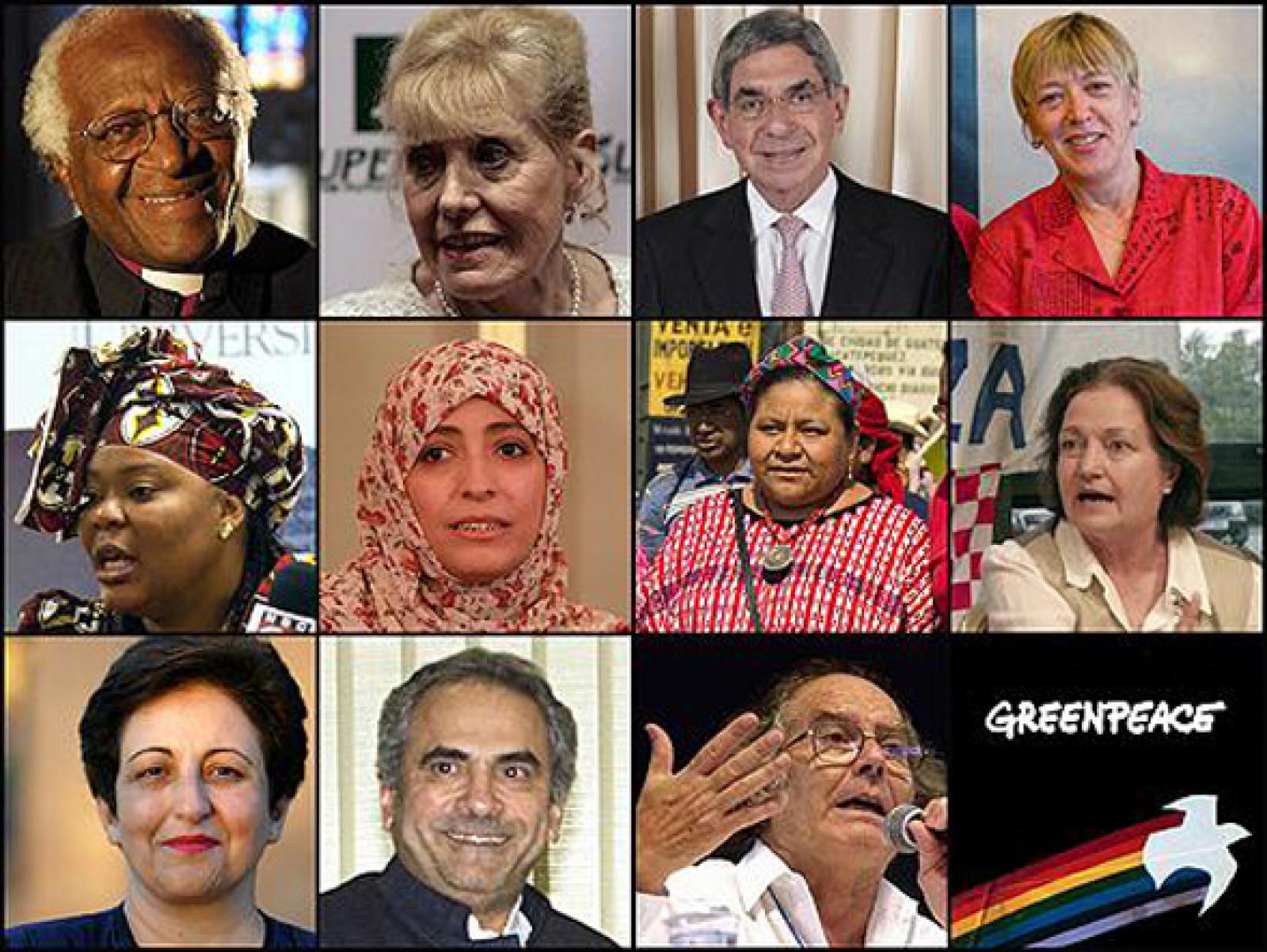 Onze lauréats du Prix Nobel de la Paix, dont l'archevêque Desmond Tutu, ont 