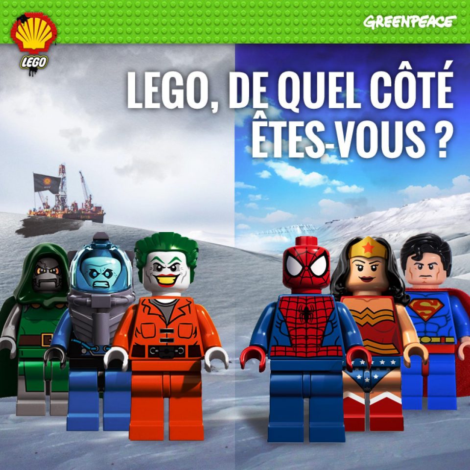 LEGO veut rendre la planète encore plus belle pour nos enfants. C’est aussi l’objectif de Greenpeace. Et nous ne voulons pas que les générations futures soient confrontées à la vision du monde que propose Shell.