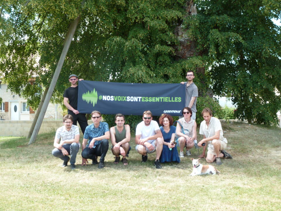 Le groupe local de Greenpeace Dijon à Bazey en Plaine et Magny-les-Aubigny pour défendre la liberté d'expression