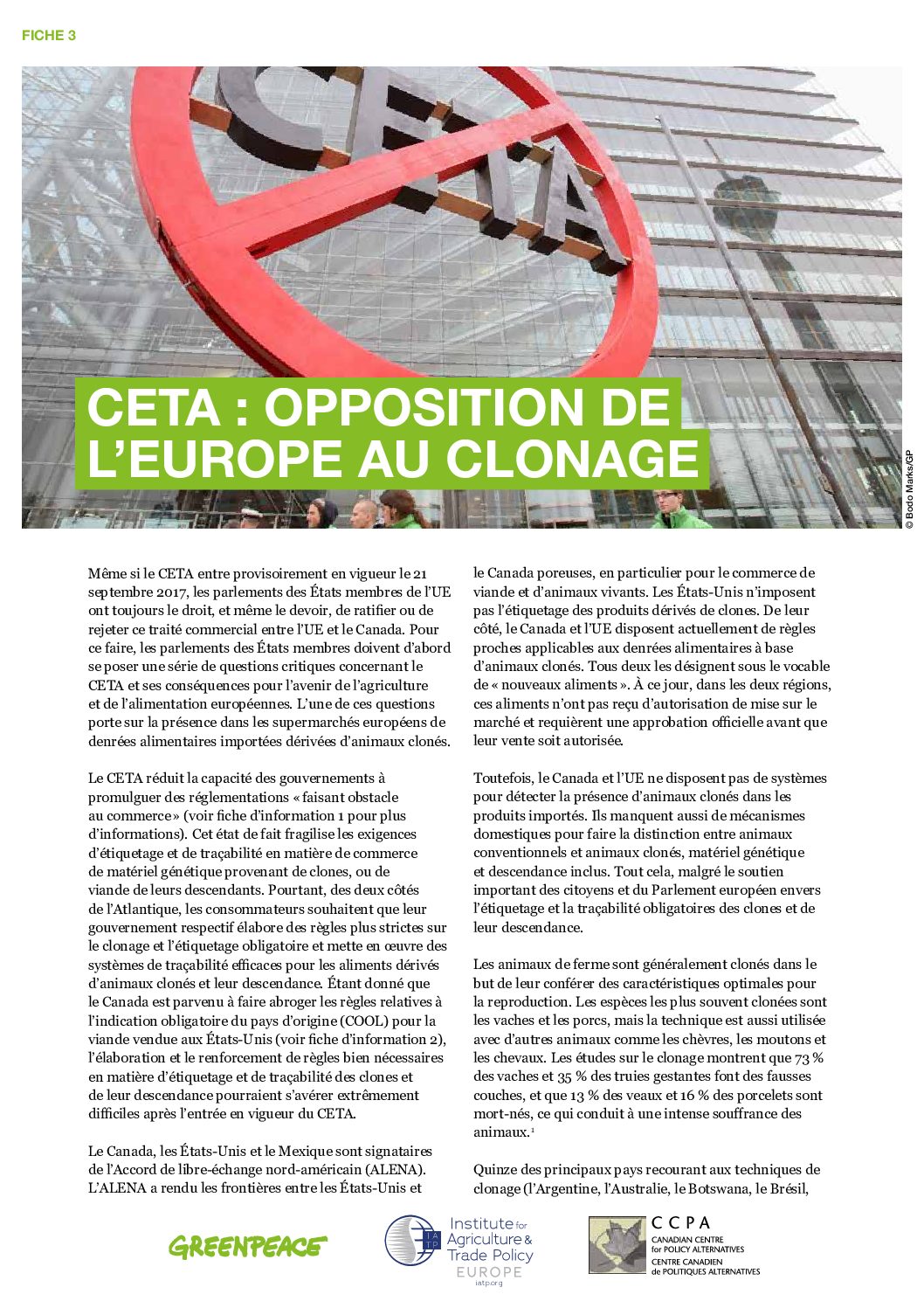 CETA : un accord incompatible avec le climat et la sécurité alimentaire