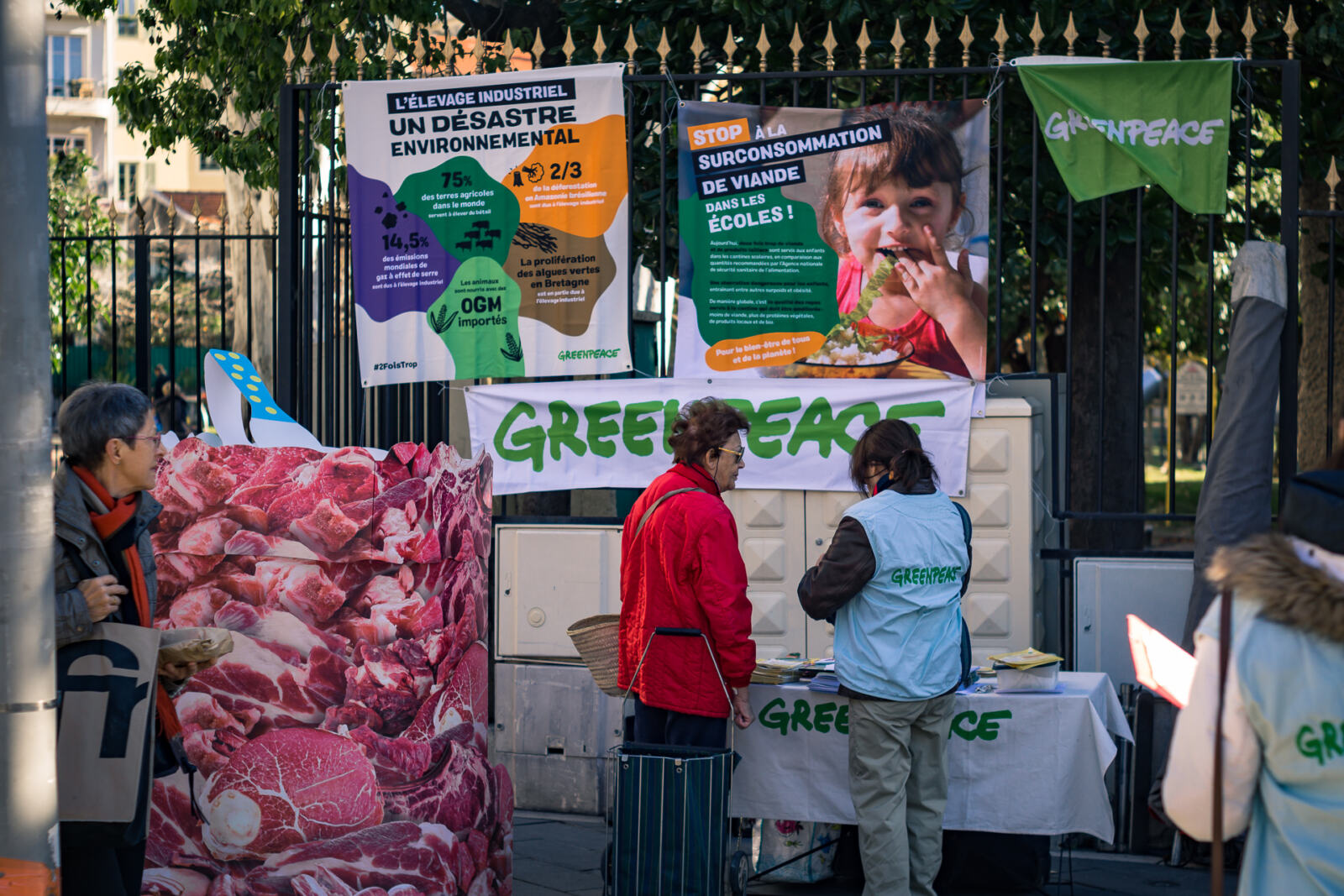 Samedi 9 décembre, une dizaine de militants de Greenpeace Nice se sont install�