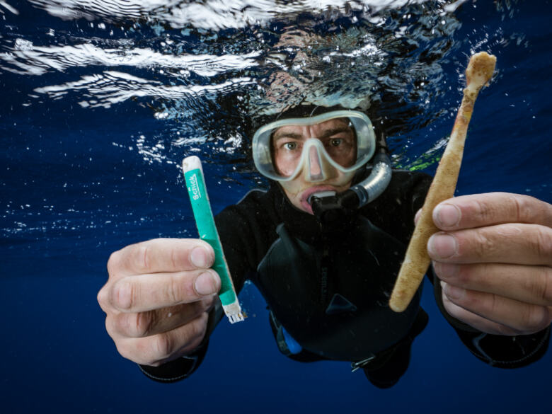 Ce rasoir et cette brosse à dents n'ont rien à faire ici ! D'après els scientifiques, 12,7 millions de tonnes de plastique finissent dans les océans chaque année.