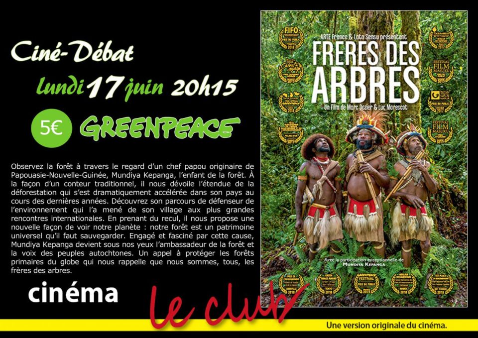 Lundi 17 juin prochain, nous organisons une projection du film Frères des Arbre