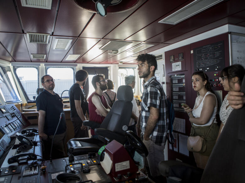 Visite guidée du bateau à Palerme, Sicile. 30/06/2019. © Francesco Alesi/Greenpeace