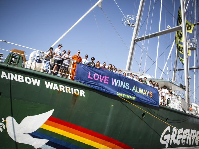 Le Rainbow Warrior à Syracuse, en Sicile, 26 juin 2019. © Francesco Alesi/Greenpeace