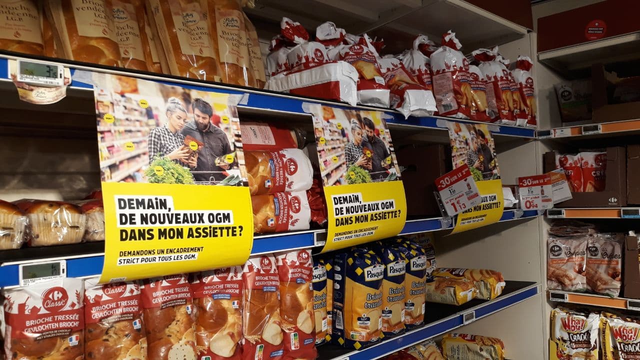 Les militant-es du groupe local Greenpeace Chambéry se sont mobilisé-es aujourd'hui dans un supermarché, comme 25 groupes locaux de Greenpeace partout en France.