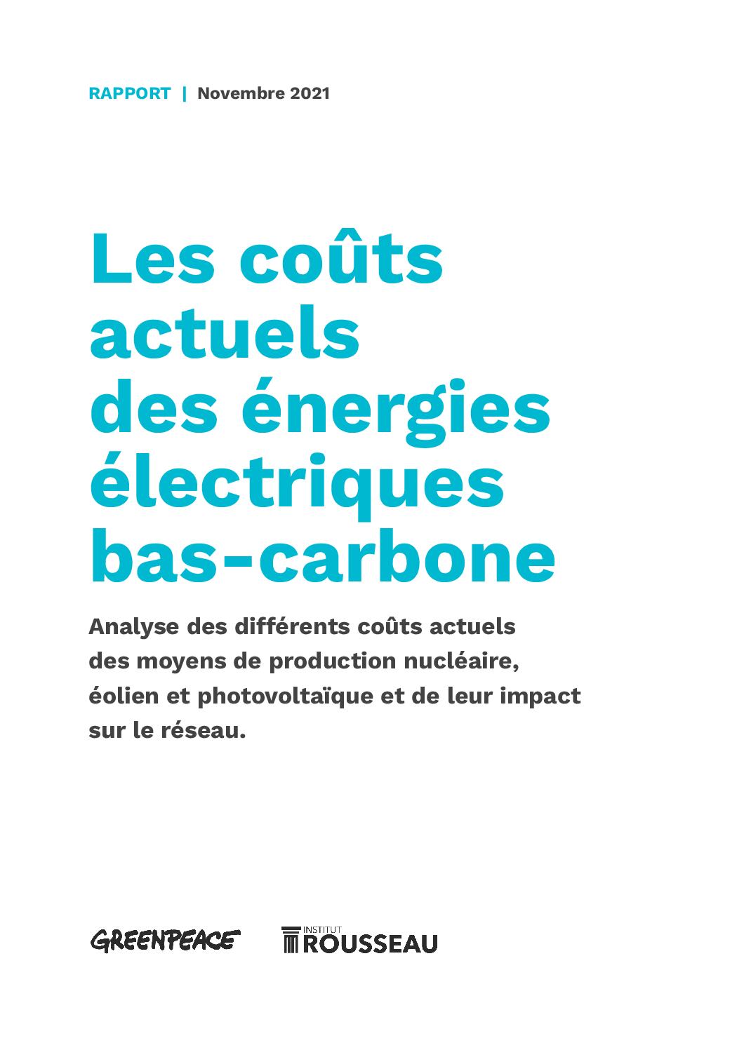 Énergie : quel coût actuel pour l’électricité bas carbone ?