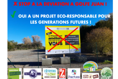 STOP à la déviation de la RN7 à Golfe-Juan, OUI à un projet éco-responsable !