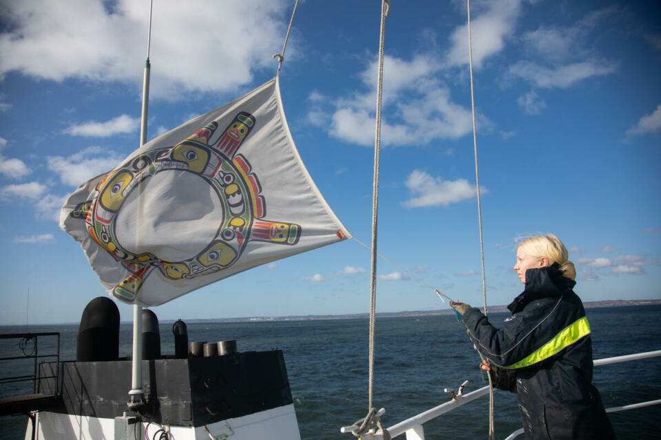 Crew on Esperanza Ship Tour in the North Sea. © Kristian Buus - © Kristian Buus / Greenpeace