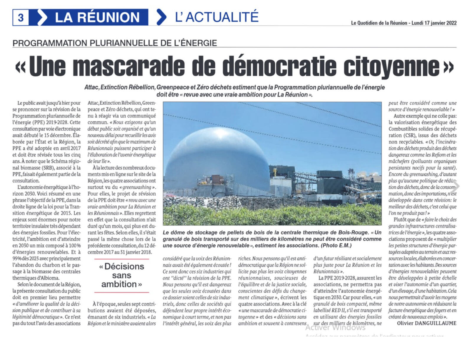 

COMMUNIQUE DE PRESSE DU 13 JANVIER 2021
Les associations de défense de l�