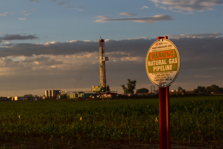 Panneau d’avertissement sur les gazoducs au Colorado