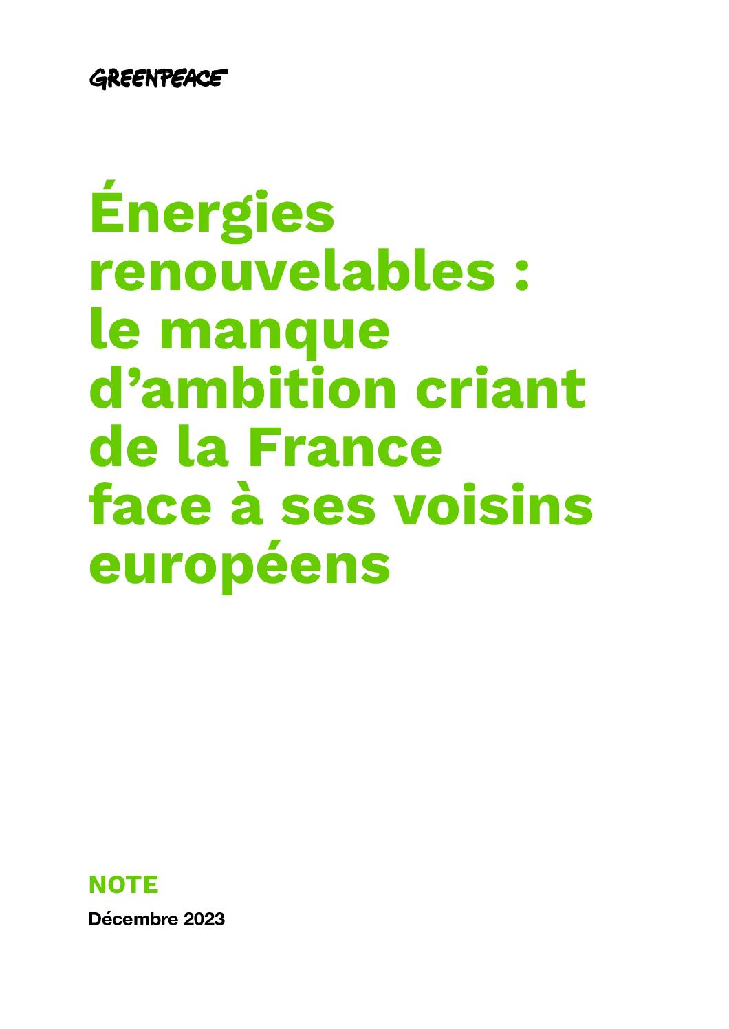 Énergies renouvelables : le manque d’ambition criant de la France face à ses voisins européens