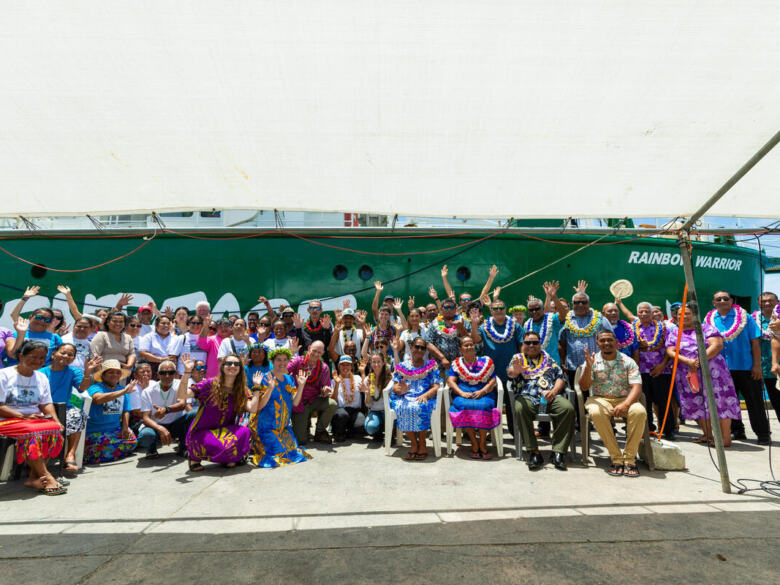 Rainbow Warrior Welcoming Ceremony in the Marshall Islands.
