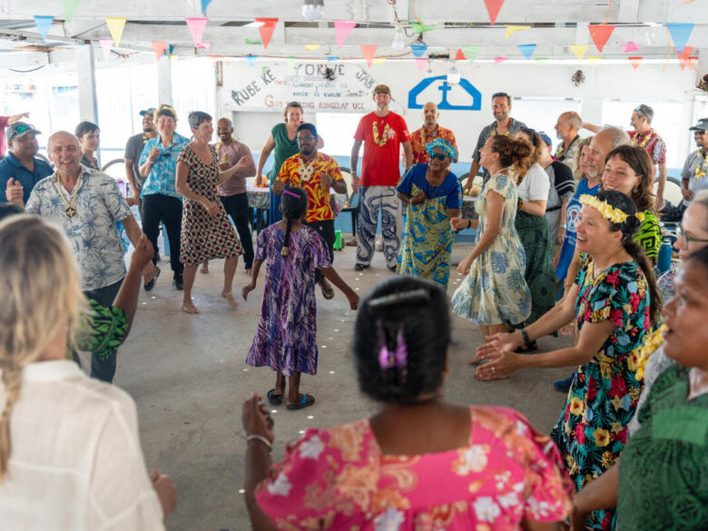 Celebration of the Rainbow Warrior's Return in the Marshall Islands.