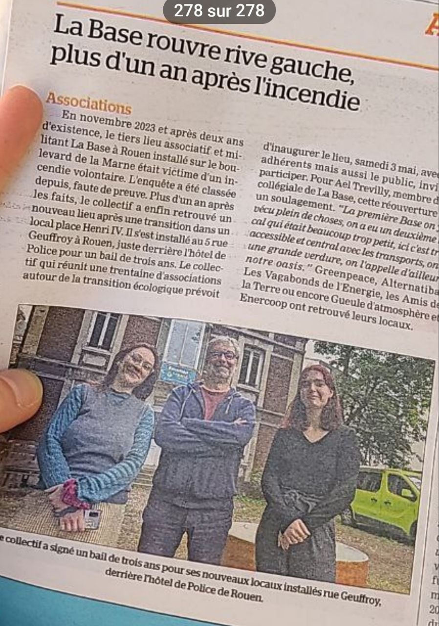 La Base 3 ouvre ses portes au 5 rue Geuffroy à Rouen. Vous y trouverez le Group