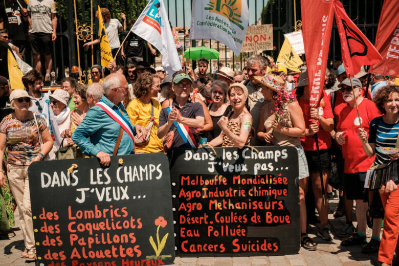 Protests against the Duplomb Law in Paris, France.