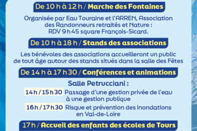 Journée Mondiale de l’Eau à TOURS c’est le 14 février 2026